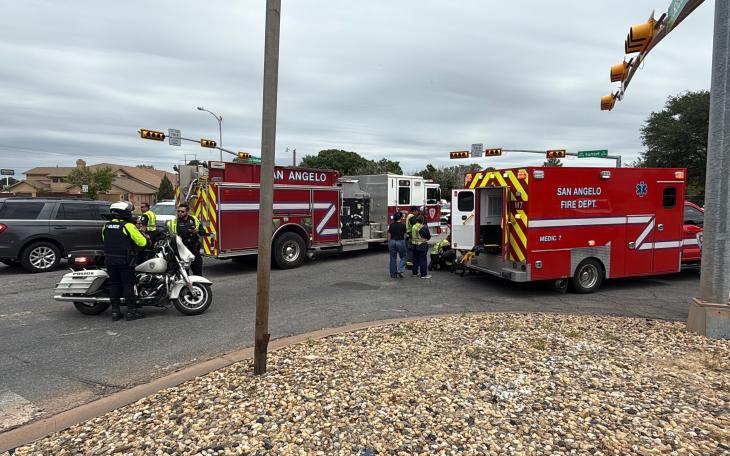 A man was hit by a car while crossing the road Thursday during lunch hour in San Angelo.