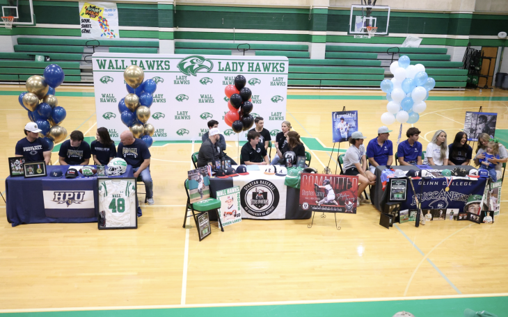 Wall's Wyatt Jost, Stephen Laney, and Dylan Sellars sign to play at the next level.