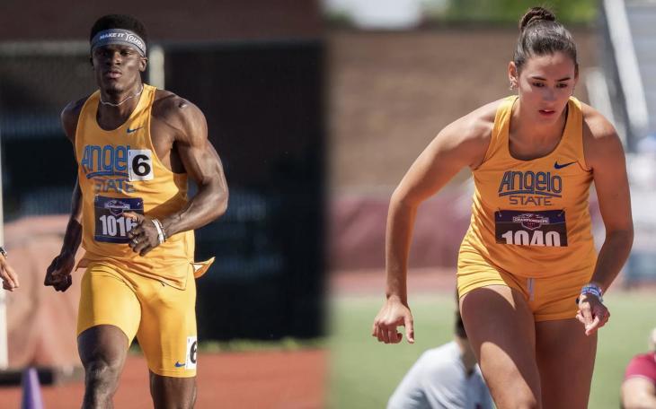 Angelo State's William Opare and Abril Okon