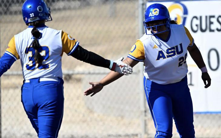 Angelo State's Tatianna Trotter and Zoey Sifuentes