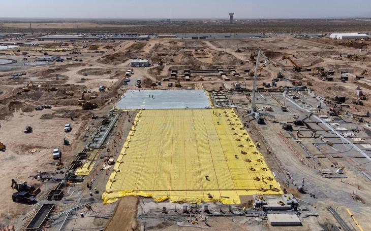 Construction continues on the Meta Platforms data center complex on a 1,000-acre site in far Northeast El Paso, near the Texas-New Mexico state line, as seen March 12, 2026.