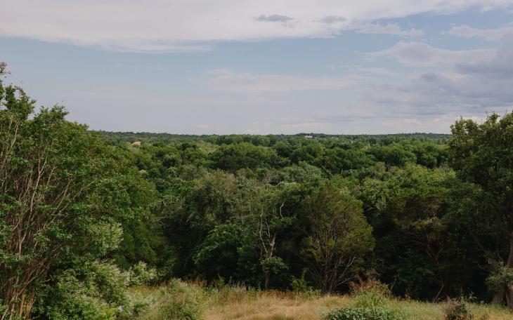 The view from a Pecan Plantation resident’s backyard in Hood County where, across the Brazos River, 862 acres are proposed to be developed into the Fort Spunky data center.