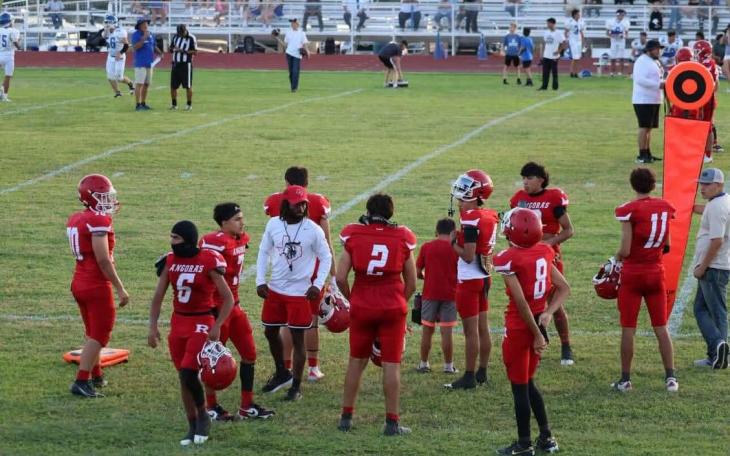 James McIntyre, shown coaching Rockpsrings in 2025, has been named the new head football coach at Richland Springs.