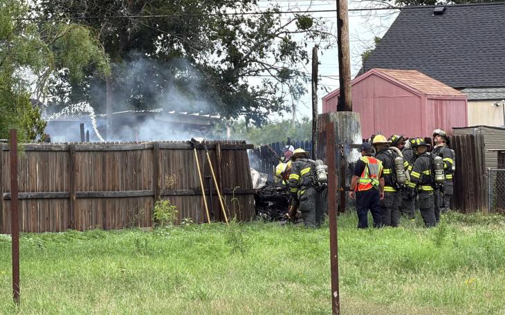 A travel trailer caught on fire Tuesday afternoon at a residence in San Angelo.