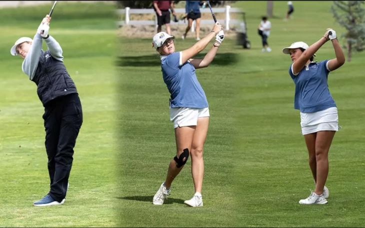 Angelo State Golf's Mia Clarke, Beth Norton, Caitlin Vanderkruk