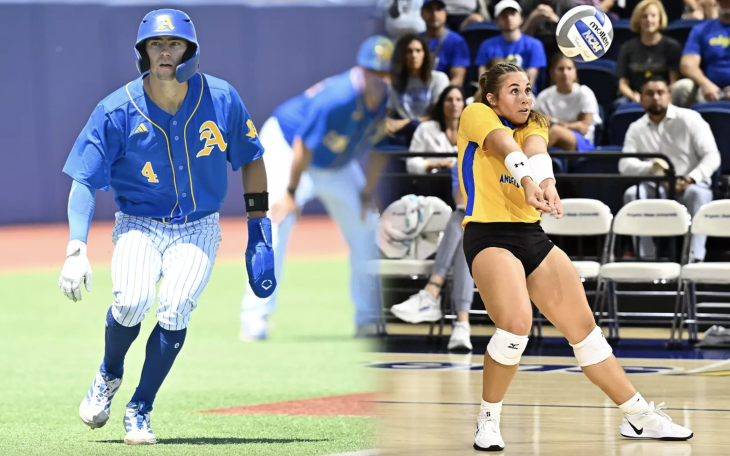 Angelo State's Austin Beck (left) and Ireland Ferguson (Right)