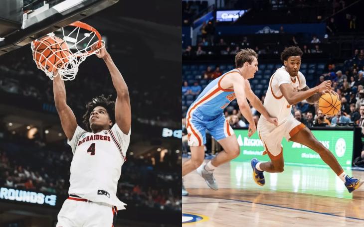Texas Tech's Christian Anderson (Left) and Texas Longhorns' Dailyn Swain (Right)