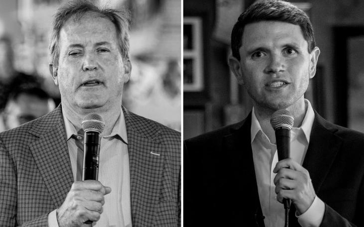 From left: Ken Paxton and James Talarico, the respective Republican and Democratic nominees for Texas' U.S. Senate seat.