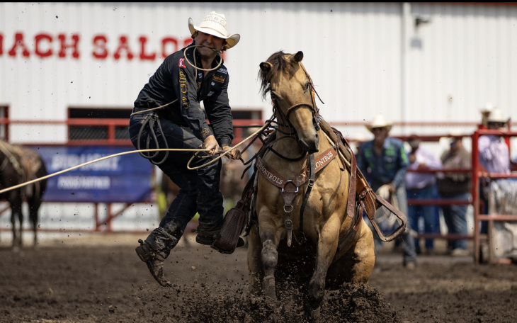 San Angelo's Ty Harris competes at the Ponoka Stampede during the 2026 rodeo season.