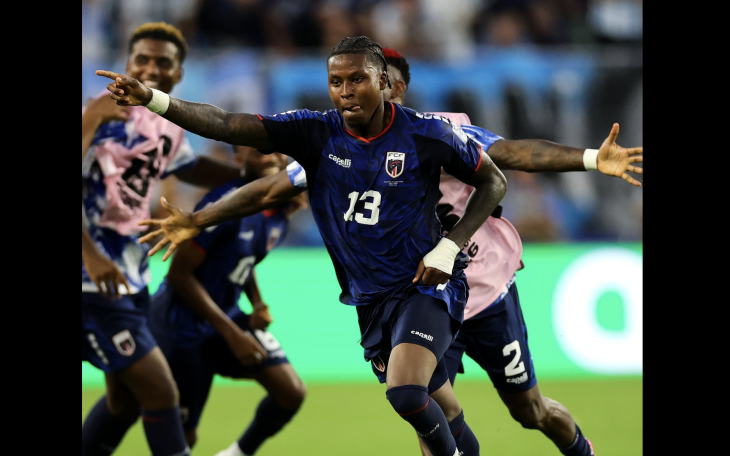 Cape Verde celebrates a goal during the 2026 World Cup.