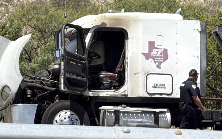 A semi-truck caught fire on U.S. 87 on Thursday, July 23