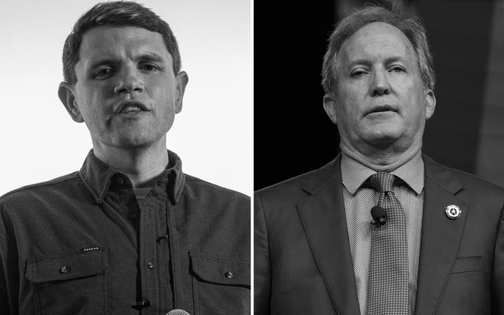 From left: Democratic and Republican nominees for U.S. Senate James Talarico and Ken Paxton.