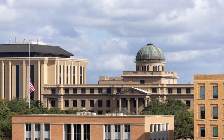 The Academic Building sits on the Texas A&amp;M University campus in College Station on Nov. 13, 2025.