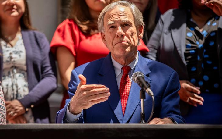 Gov. Greg Abbott speaks during a news conference at the Governor’s Mansion in Austin on Aug. 10, 2026.