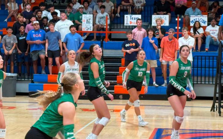 Wall and San Angelo Central battle during the Nita Vannoy Volleyball Tournament final Saturday, Aug. 22, 2026.