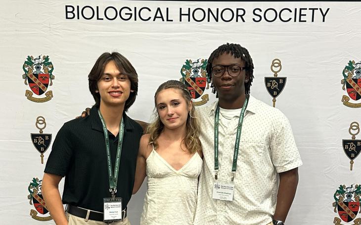 ASU biology students (L-R) Wesley Hale, Zandria Stanfield and Aramide Oladiran at the Tri-Beta National Convention