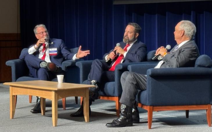 Texas Senator Charles Perry, House Speaker Dustin Burrows, and State Representative Drew Darby at the 2026 West Texas Legislative Summit