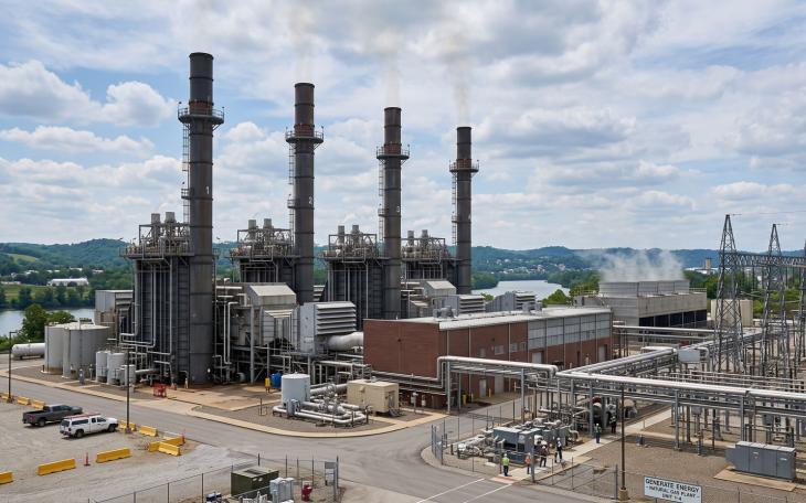 Smoke stacks at a power plant, representative image. Shown to display what 50- to 80-foot smokestacks will look like.