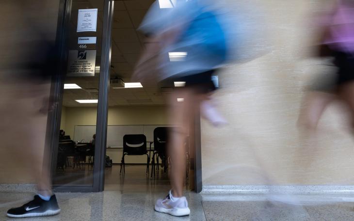 Students enter the College of Arts and Sciences building at Texas A&amp;M University in College Station on Sept. 18, 2025.