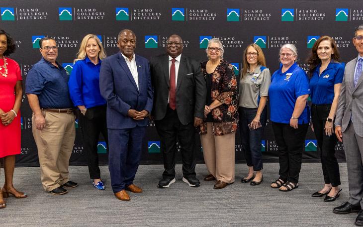 Angelo State and Alamo Colleges District staff and administrators gathered in San Antonio Sept. 17 to announced the new partnership
