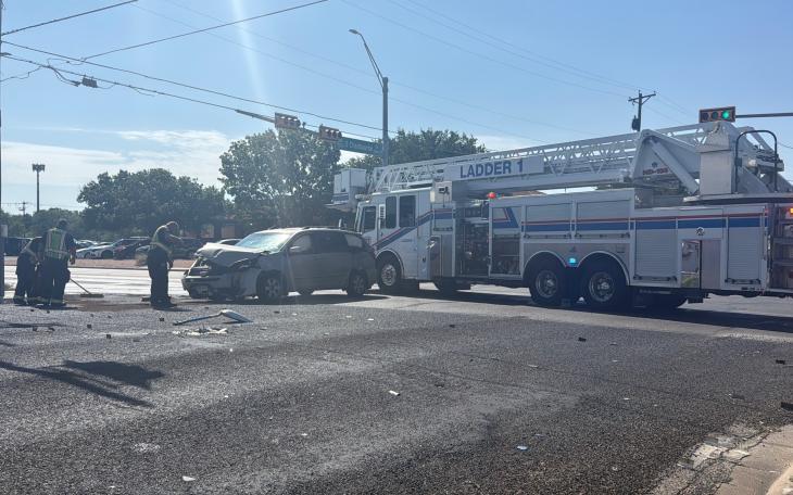 A crash late Tuesday morning completely blocked traffic on Chadbourne Street.