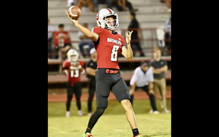 Sonora's Aaron Segura throws a pass against Colorado City on Friday, Sept. 25, 2026.