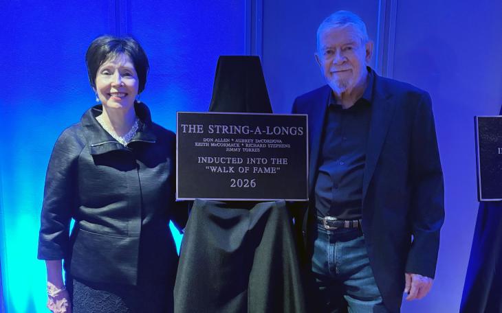 Aubrey de Cordova (right) with his proud wife, Cheryl, after being inducted into the West Texas Walk of Fame in Lubbock on Oct. 8, 2026.
