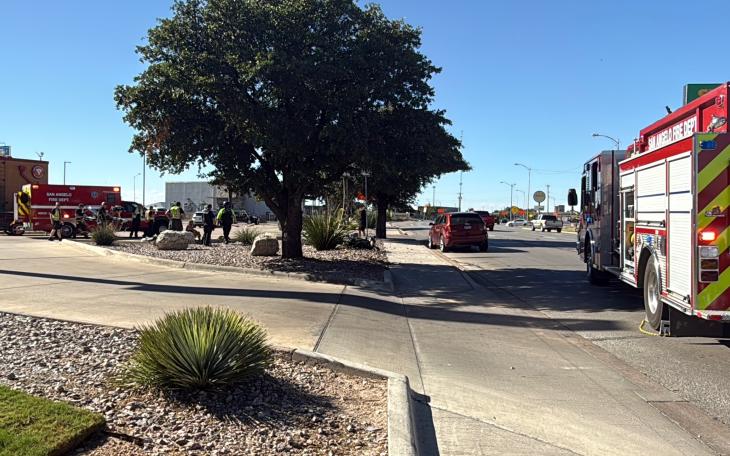 One person was taken to the hospital after their motorcycle was involved in a crash Tuesday afternoon in San Angelo.