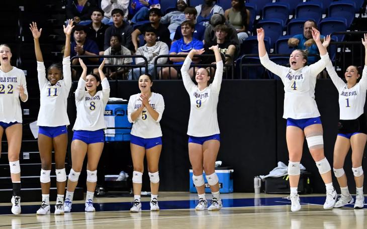 The No. 5-ranked Angelo State volleyball team ran its winning streak to 13 in a row Tuesday with a sweep over Western New Mexico on Tuesday, Oct. 20, 2026.