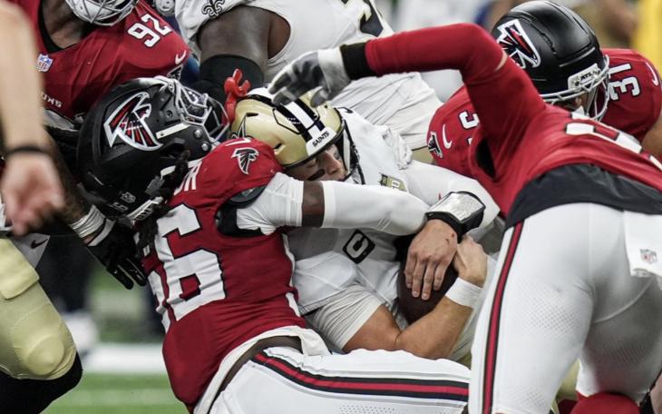 Atlanta Falcons in action against the New Orleans Saints