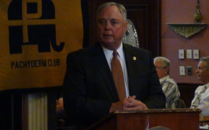 Drew Darby addresses the Pachyderm club (LIVE! photo by Cheyenne Benson)