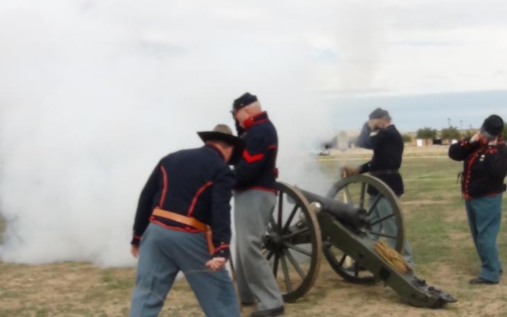 Fort Concho Living History will sound the cannon on the hour during Christmas at Old Fort Concho (LIVE! photo by Cheyenne Benson)