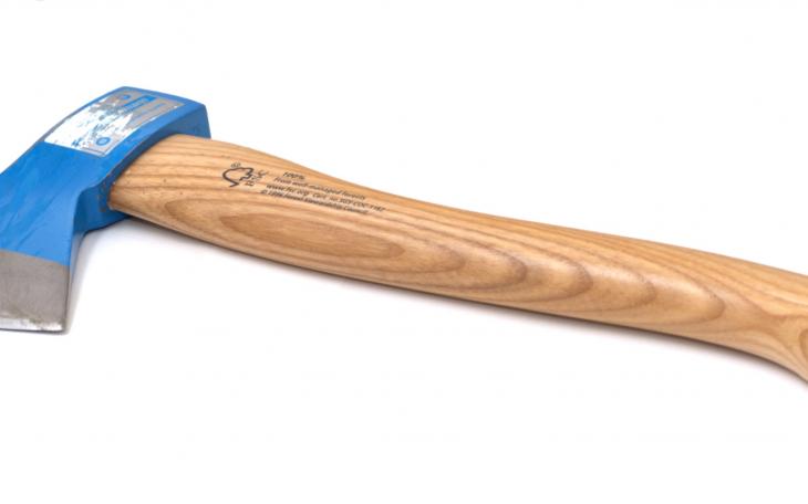 To qualify, said hatchet must be buried in the ground, not up to the aft in your antagonizer's chest (photo courtesy of wikipedia)