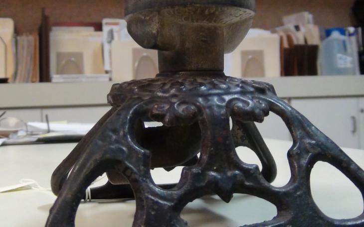 A cast iron water sprinkler (LIVE! photo by Cheyenne Benson)