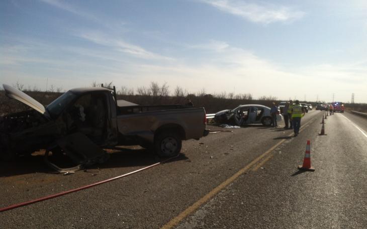 Scene of the accident on US Hwy 67 west of San Angelo. (LIVE! Photo/Chelsea Schmid)
