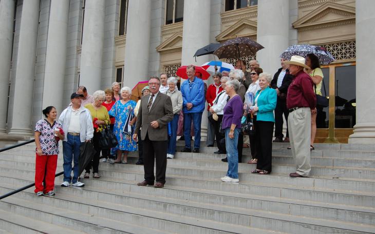 Officer Jason Chegwidden monitors graffiti within his sector. (LIVE! Photo by Chelsea Schmid)