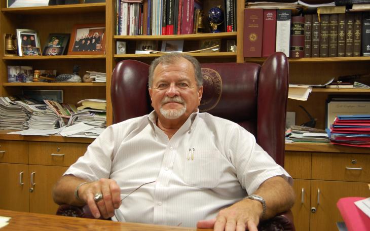 Ethan Langston waits with Batman for his turn to show at the Spur Arena Tuesday. (LIVE! Photo by Chelsea Schmid)