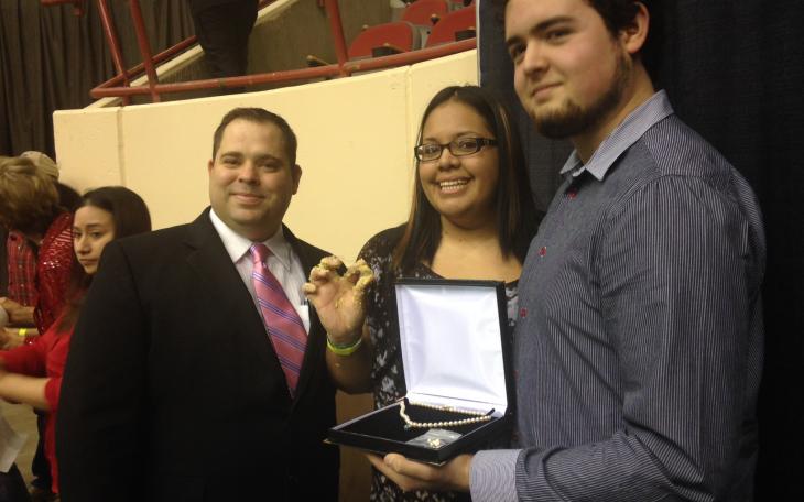 The Meet and Confer Team look over the minutes from last meeting. (LIVE! Photo by Chelsea Schmid)