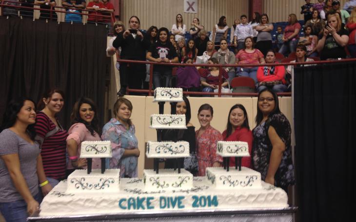 Eight brides-to-be competed for jewelry in the 4th Annual Cake Dive at the West Texas Bridal Showcase. (LIVE! Photo by Chelsea Schmid)