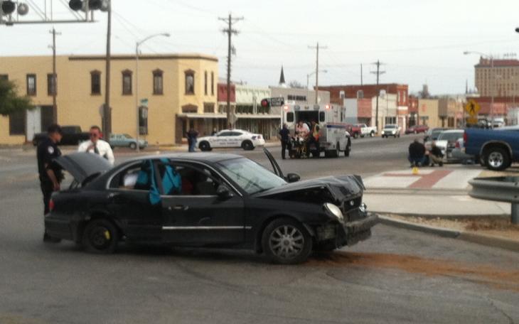 Assault and car wreck 500 Block N. Chardourne 2/24/2014. (LIVE! Photo/John Basquez)