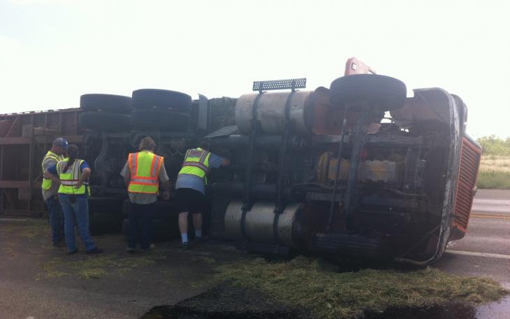 Rollover crash on U.S. 277 headed to Abilene on September 4, 2014. (LIVE! Photo/Matt McDaniel)