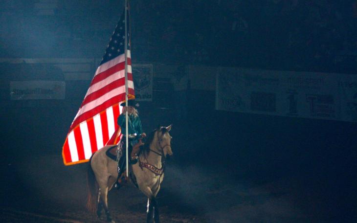 Bringing Old Glory into Rodeo Performance #2 (LIVE! photo by Matt McDaniel)
