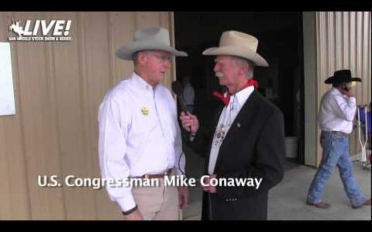 Congressman Mike Conaway talks agriculture at the 2014 San Angelo Stock Show and Rodeo. (LIVE! Photo/Ed Blackburn)