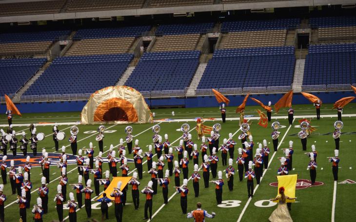Big ending for a big band! Bobcat band finishes with an huge sound and huge formation ending their contest show at the state finals. (Contributed Photo/Joey Ashbrook)