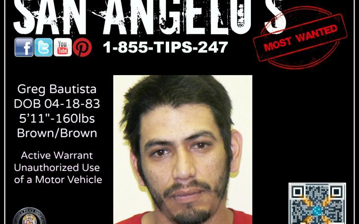 The SAPD needs help locating Greg Bautista, who has an active warrant for arrest. (Photo courtesy of SAPD)