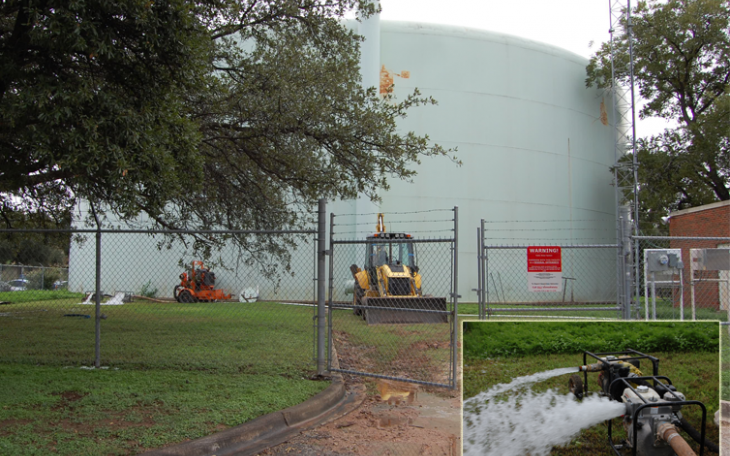 The water tank on Van Buren (LIVE! Photo by Chelsea Schmid)