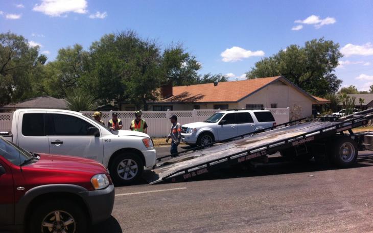 A four car pile-up on Avenue N at St. Mary's on July 10. 2014. (LIVE! Photo/Matt McDaniel)