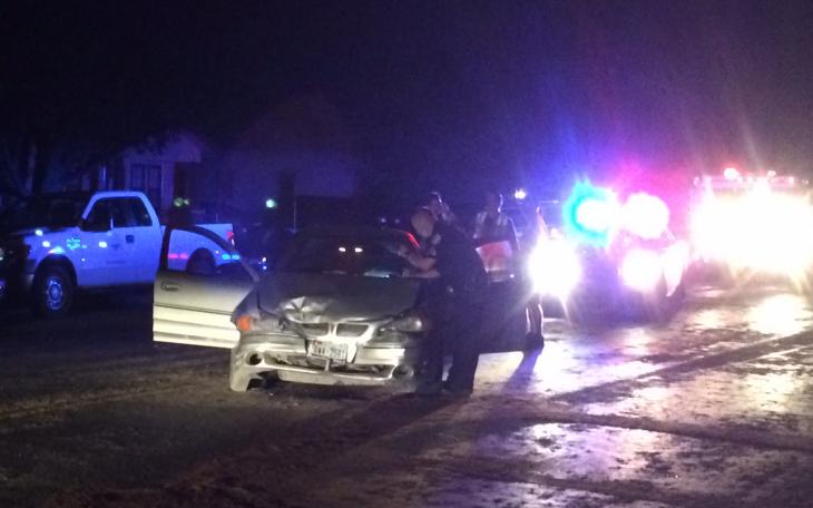 Crash on the 400 block of Baker Street on Sept. 17, 2014. (LIVE! Photo/John Basquez)