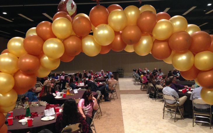 Balloons decorated the entrance to the festive United Way of the Concho Valley's mid-campaign luncheon Tuesday (LIVE! Photo/Joe Hyde)