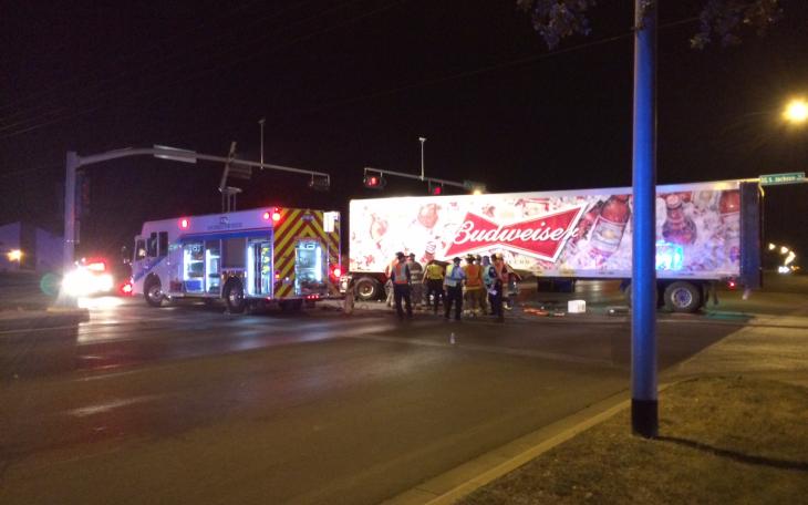 Fatal crash at South Bryant and South Jackson. (LIVE! Photo/John Basquez)